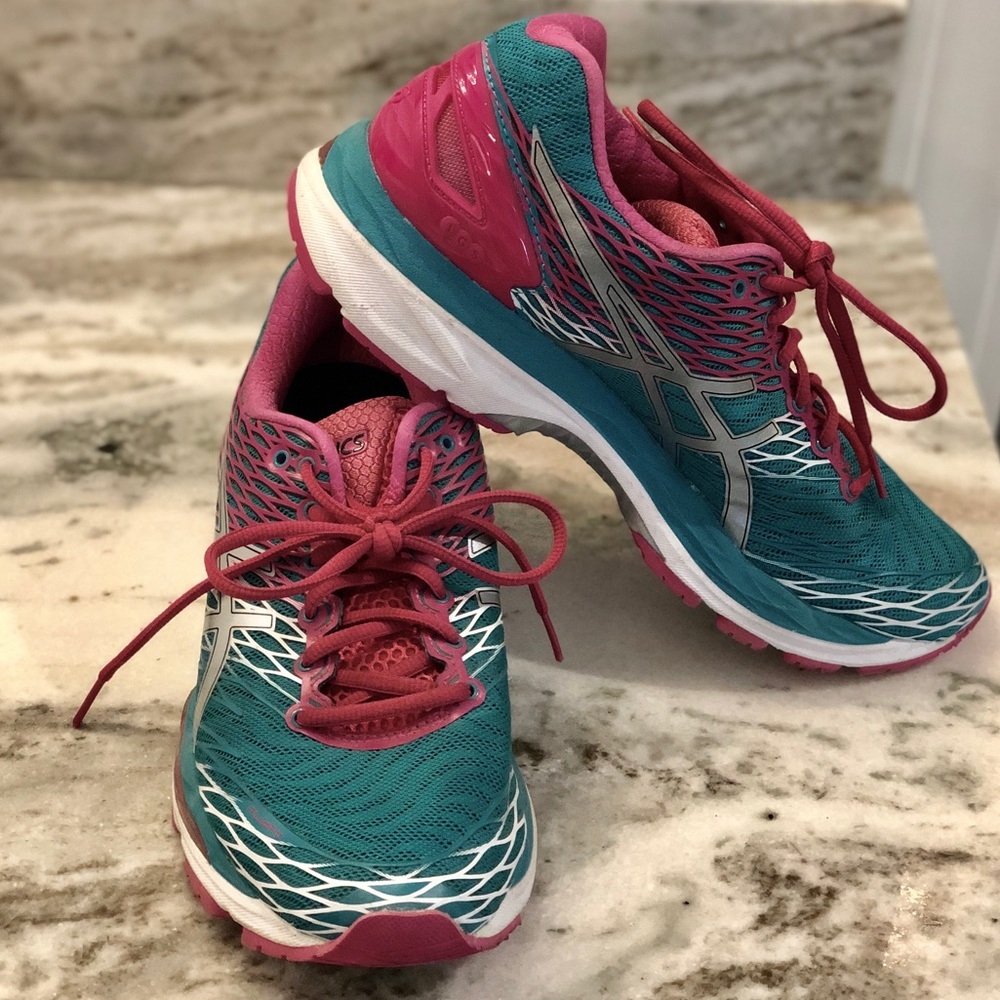 Asics Gel Nimbus 18, Women’s Size 9, Pink/Teal